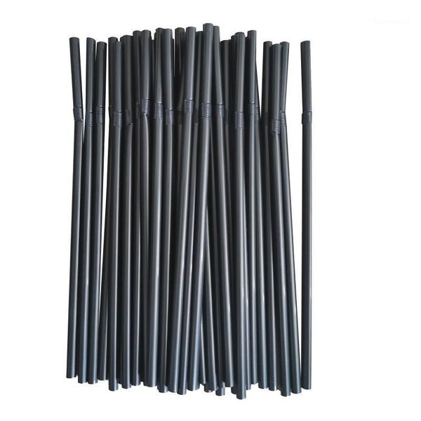 

drinking straws 500/1000pcs 21*0.6cm black cocktail coffee plastic straw for birthday wedding decor party event1