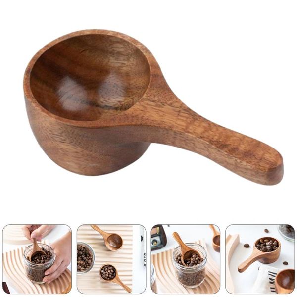 

spoons 1 pc reusable coffee scoop practical powder spoon durable wooden (coffee)