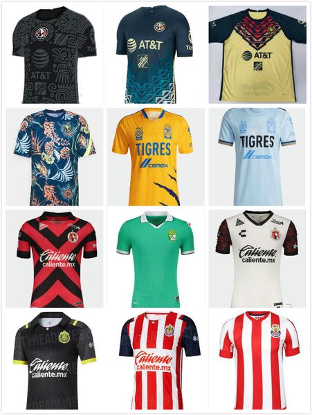 

liga mx 2122 club america cruz azul soccer jerseys 21 22 mexico lÃ©on unam third uanl tigres chivas guadalajara 115 year football shirts leon, Black;yellow