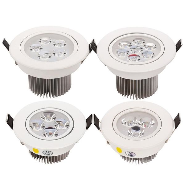 

9w 12w 15w 21w dimmable led ceiling lights recessed downlights lamp cree led down lights ac 110-240v white/silver shell