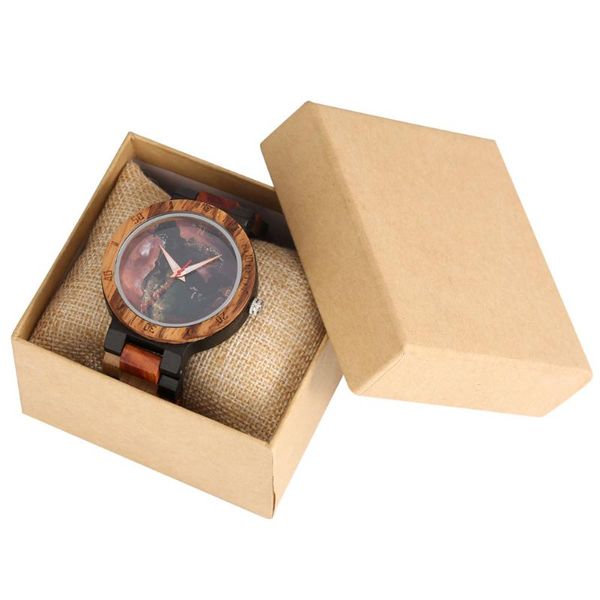 

wristwatches wristwatch full wood watch colorful set mens quartz minimalist dial fold buckle with band adjuster manual gift for friends, Slivery;brown