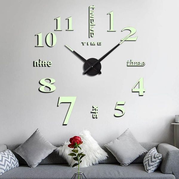 

wall clocks 3d diy white silent clock home decoration sticker mirror frameless suitable for family living room bedroom office