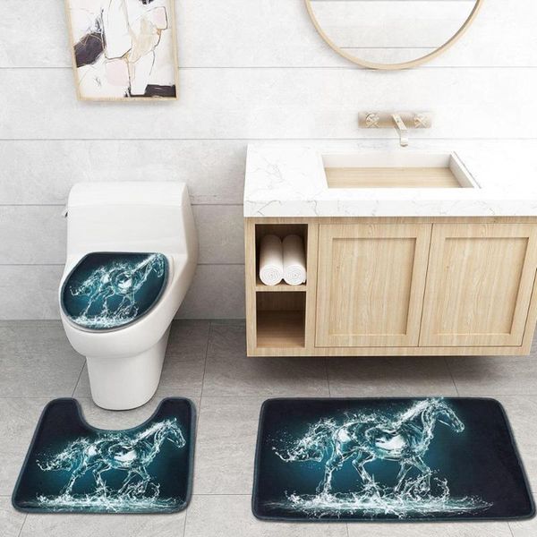 

3pcs/set bathroom set toilet seat cover wc bath mat holder lid washable4lz covers