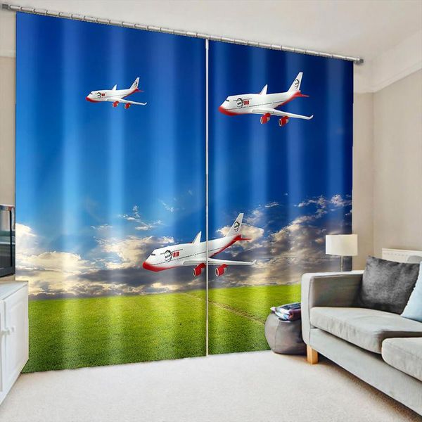 

beautiful po fashion customized 3d curtains blue window for living room bedroom curtain & drapes