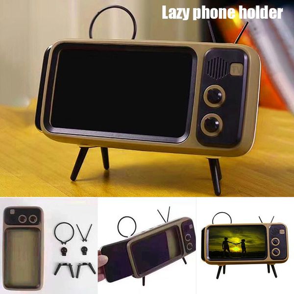 

cell phone mounts & holders mini speaker retro tv mobile screen stand wireless portable audio speakers stands accessories bracket