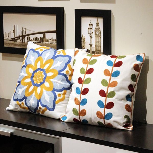 

pillow case year 2022 embroidery pillowcase covers decorative luxury cushion cover pillows decor home 45*45 pillowcases