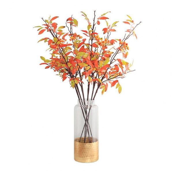 

style artificial leaves lifelike decorative faux silk flower non-fading simulation plants for deskdecorating flowers & wreaths