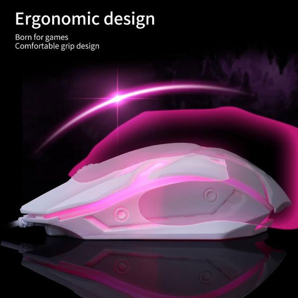 

mice 7 colors led backlight gaming mouse ergonomics usb wired gamer flank cable optical for laptop