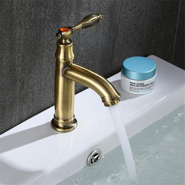 

single cold basin faucet bathroom sink handle deck mounted lavatory water tap kitchen antique/chrome faucets