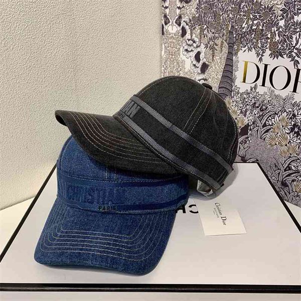 

dijia washed denim cap with duck tongue and net red zy, Blue;gray