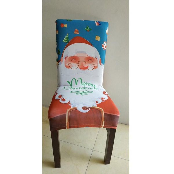 

merry christmas party favor removable stretch spandex chair covers printed santa claus for home el restaurant decor pieces