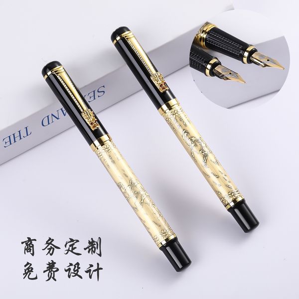 

fountain pen bronze relief bajun figure dragon head shape business gift conference metal