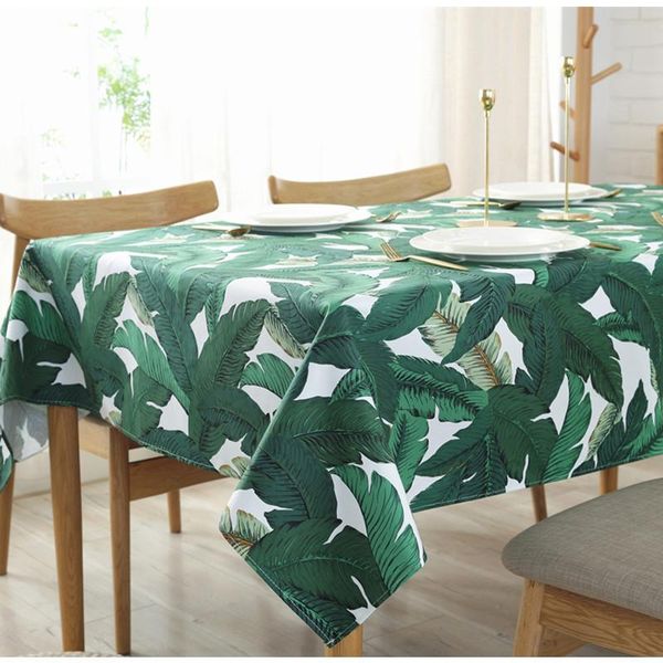 

table cloth green plant tablecloth cotton thickened cover towel coffee home textile supplies