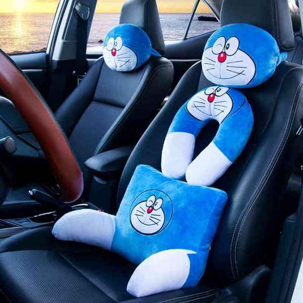 

round blue toon neck pillow a pair of car headrest seat lumbar cushion meng q
