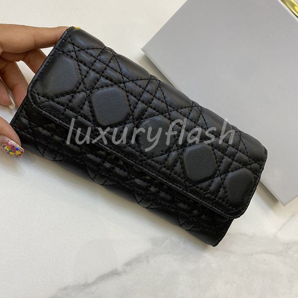 

2021 ladies long wallet short wallets sheepskin leather designers luxurys lambskin card holder simple fashion clutch, Red;black