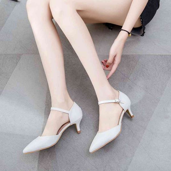 

dress shoes women sandals summer high heels sandal white party pumps mary janes leisure ladies plus size42 a1j5, Black