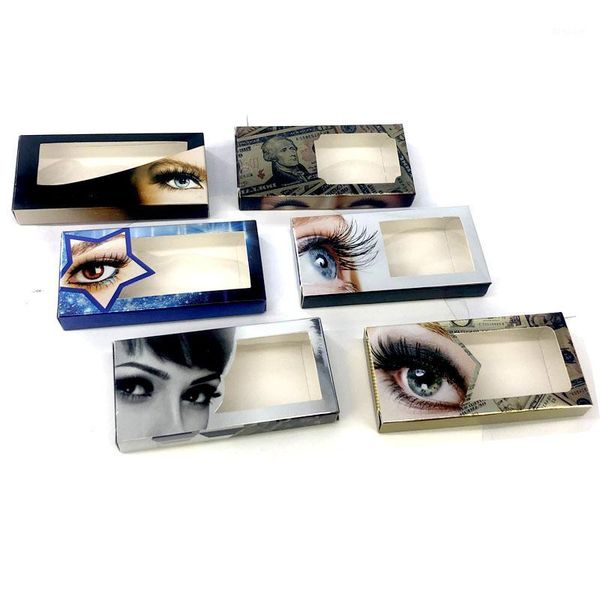 

10/pack wholesale false eyelash packaging box lash boxes custom faux mink strip empty rectangle case vendors1