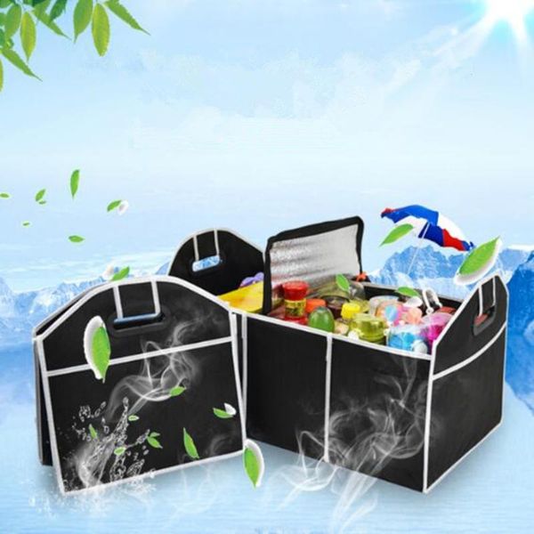 

car organizer 50*32*32.5cm truck storage bag box basket trunk boot stuff food automobile stowing tidying folding bags