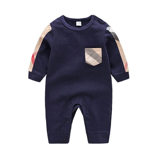 

newborn baby rompers clothes printed bear cotton cute toddler boy girls romper 0-24 months, Blue