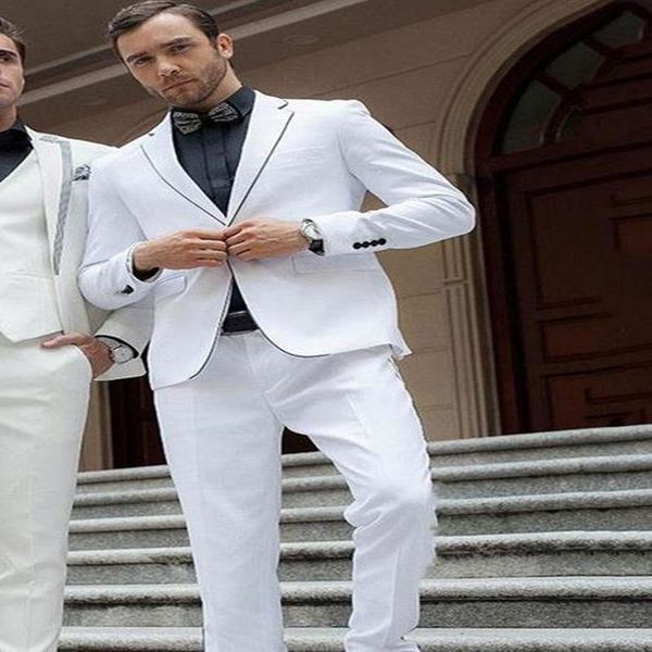 

men's suits & blazers 2021 classical white slim for wedding groom wear tuxedo business man blazer 2 pieces (jacket+pants), White;black