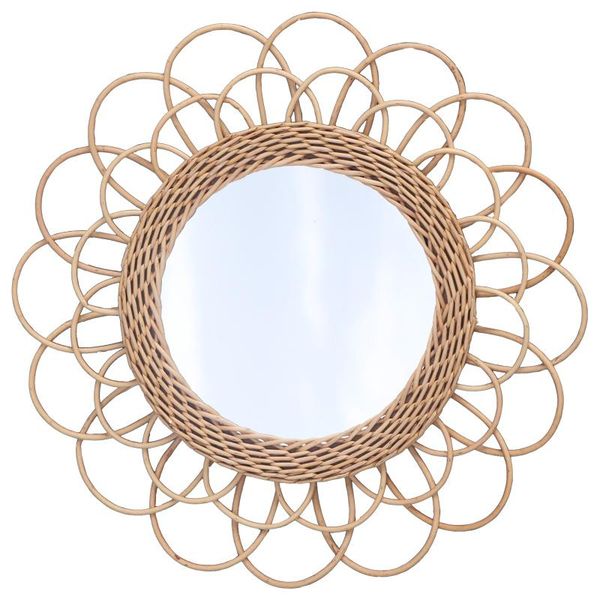 

mirrors ratan round mirror, innovative art decoration, bathroom, hanging on the wall