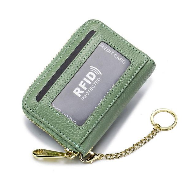 

card holders pu leather wallet rfid zipper pocket coin purse case pouch holder j60d, Brown;gray