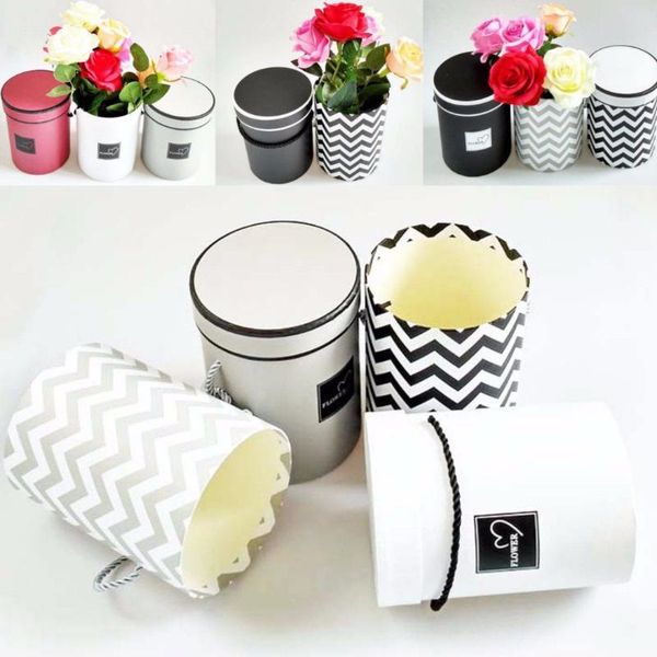 

vases 1pc d14*h18cm handheld round flower bouquet boxes living florist box plant