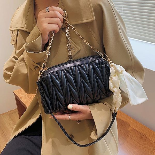 

evening bags chain design soft pu leather small crossbody for women 2021 solid color shoulder handbags and purses travel trends