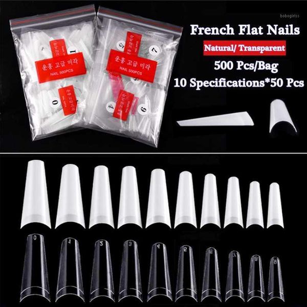 

denim fake nails french flat head 500 pieces/bag 10 sizes each with 50 pcs everything for manicure.1, Red;gold