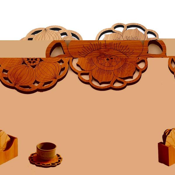 

mats & pads bamboo lotus coasters mat round table teacup pad coffee mug placemat drinks holder kitchen accessories decoration home