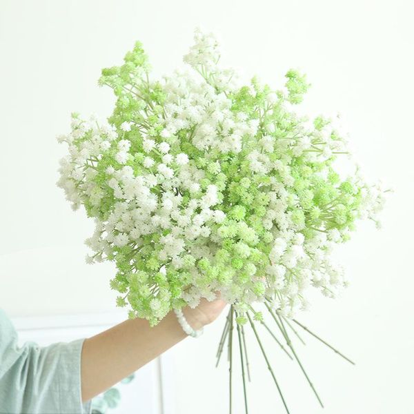 

10pcs/lot artificial gypsophila flower five color soft glue fake silk wedding party bouquet home decoration wall decorative flowers & wreath