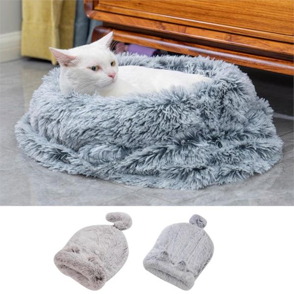 

kennels & pens pet bed for cats dogs soft nest kennel cave house sleeping bag mat pad tent pets winter warm cozy beds 2021