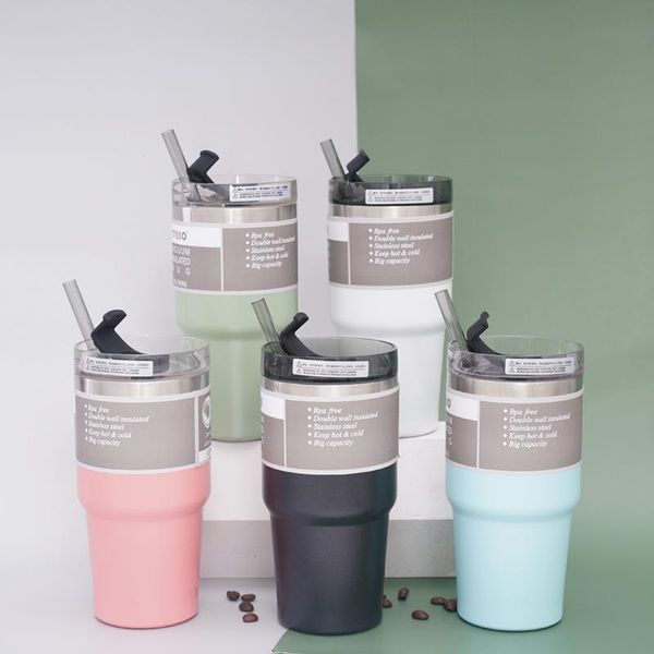 

cross border special straw car cup large capacity 20oz 30oz stainless steel beer foreign trade insulation water bottles