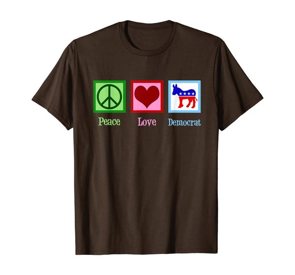 

Peace Love Democrat T-Shirt, White;black