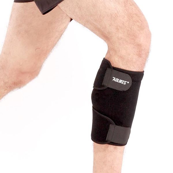 

elbow & knee pads aolikes pc avoid adjustable thigh brace leg support, Black;gray