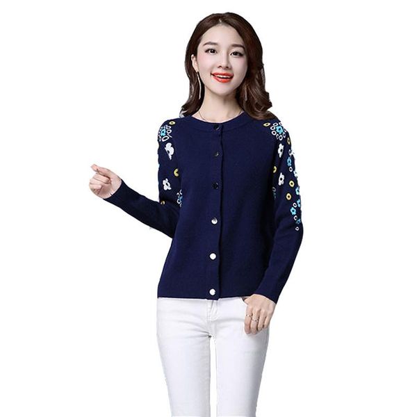 

women's sweaters plus size knitted cardigan spring autumn coat women loose casual print long sleeve knit female fashion sweater, White;black