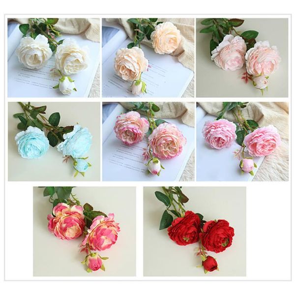 

mariage fake flower rose peony artificial silk flowers small bouquet flores home party wedding decoration decorative & wreaths