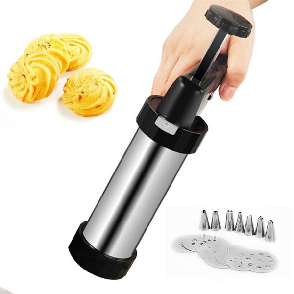 

cookie press tools set biscuit making gun with pastry nozzles and molds churros maker machine cake decorating baking extruder moulds