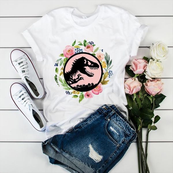 

mama dinosaur flower mother women t shirts clothing tees graphic tumblr, White