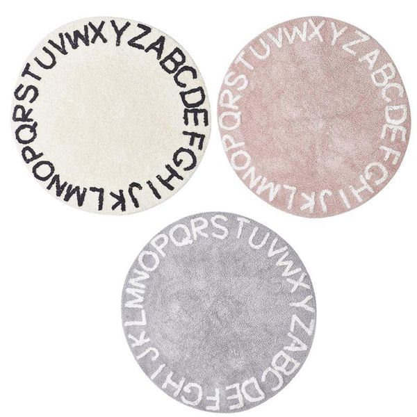 

120cm letter round area rug carpets kids baby play games mat living room decor