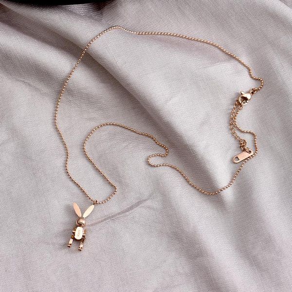 

movable necklace female ins net red titanium steel clavicle chain niche simple temperament personality mechanical ra pendant necklaces, Silver