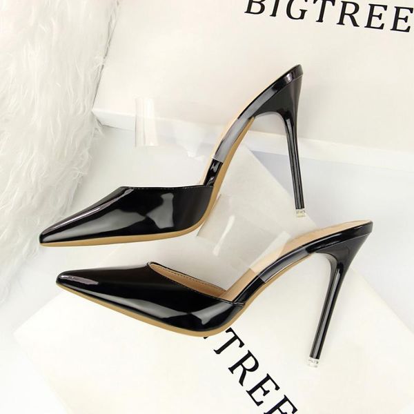 

dress shoes spring and autumn style stiletto all-match super high heel, Black