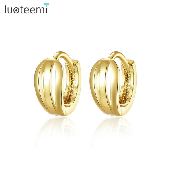 

hoop & huggie luoteemi vintage small gold earring for women hollow round punk hip hop circle accessories female wholesale bulk, Golden;silver
