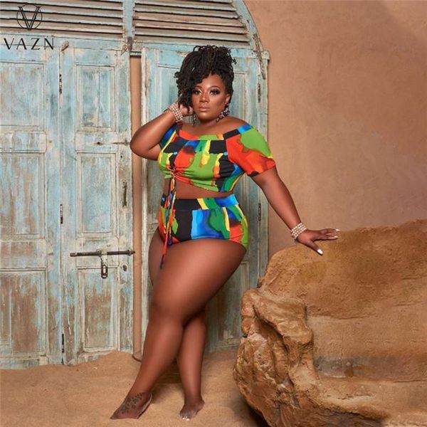 

summer ladies casual fashion street solid color slim body big size tie-dye printing two-piece set women's tracksuits, Gray