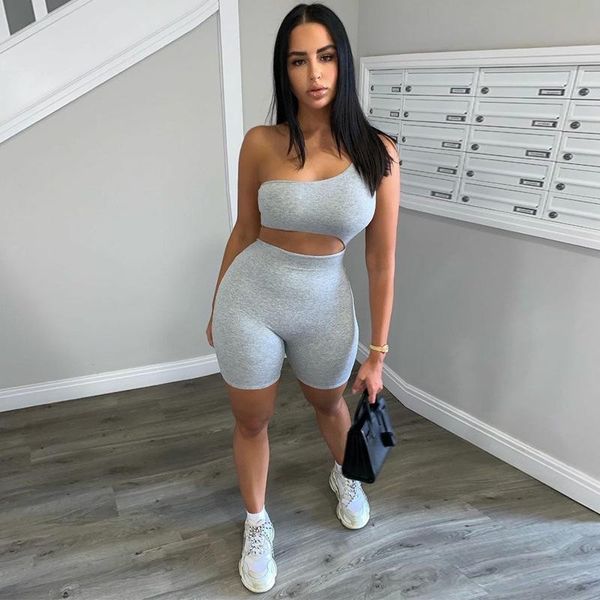

women's jumpsuits & rompers high waist hollow out slim fit playsuit summer overall streetwear female clothing women romper one shoulder, Black;white