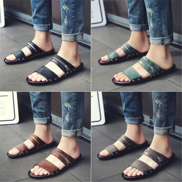 

designer summer sandals men outdoor leisure beach sandals and slippers, Black