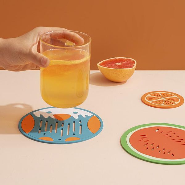 

mats & pads non-slip oil-proof placemat anti-scalding tableware cup pad table soft plastic round bowl home kitchen decor
