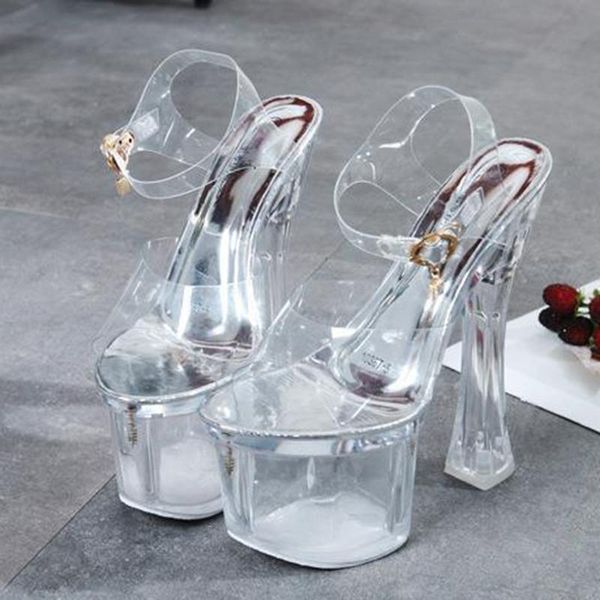 

dress shoes high-heeled sandals model nightclub t-stage show pole dancing women's thick-soled car thick heels, Black