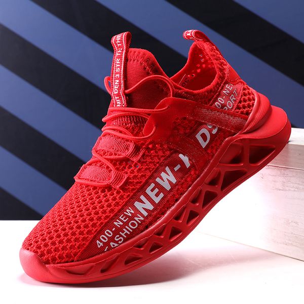 

fashion kids sport shoes boys running sneakers breathable soft sole children casual shoes lightweight girls tenis sneakers, Black;red