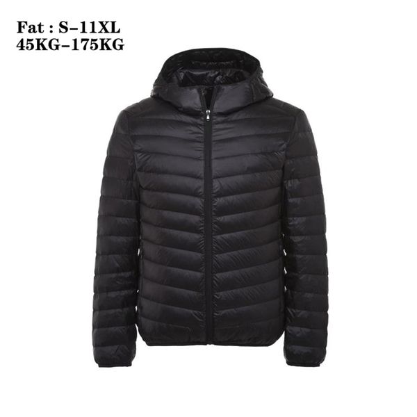 

super light men's hooded down coat, large 11xl, 10xl, 9xl, 90%, Black